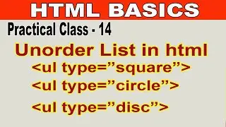 Unorder list in html | | ul type square circle & disc in html | | html in Kannada language |