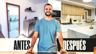 Cocina Moderan Blanca y Madera con peninsula💚 (ANTES Y DESPUÉS)