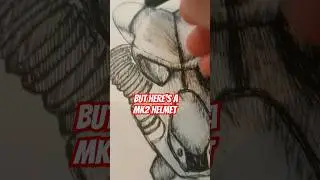 Drawing Mk 2 Power Armor Helmet #shorts #fallout