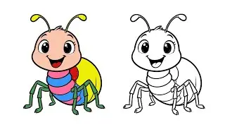 Ant Coloring for Kids | Easy Insect Drawing & Painting | Learn Colors for Children