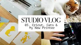 Studio Vlog - Making papercut art with a Cricut and my new printer.
