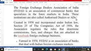 Foreign Exchange Dealers Association of India (FEDAI)