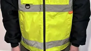 hi viz yellow padded body warmer detchable sleeves