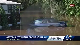 Flooding from Ida shuts down Route 222 in Lancaster County, Pa.