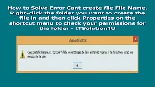 How to Solve Error Cant create file File Name  Right - click the folder you want to create the file