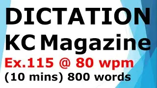 #shorthanddictation from Sir KC Magazine @ 80 wpm