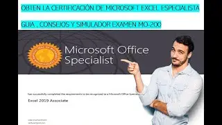 Guia , Consejos y Simulador Examen Microsoft Office Excel Especialista MO-200