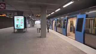 Sweden, Stockholm, subway ride from Farsta Strand to Farsta Centrum