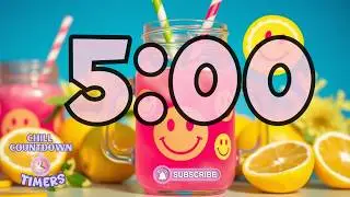 5 Minute Pink  Chill Countdown Timer | Fun Lofi Summer Vibes