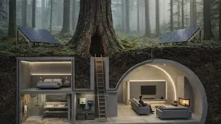 No one knew it existed! This man secretly builds a modern underground shelter in heavy rain (ASMR)
