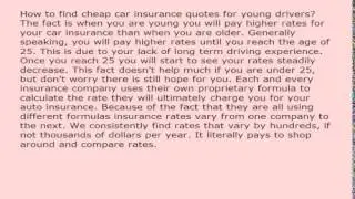 Finding Cheap Car Insurance Quotes for Young Drivers