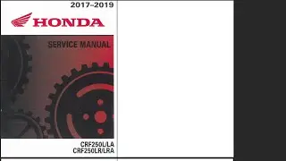 Honda CRF 250 L LA LR LRA 2017-2020 Service Workshop Repair Manual Download PDF