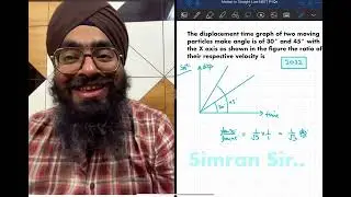 NEET22 the displacement, time graph of two moving particles make angle is of 30&deg; and 45&deg; with X axis