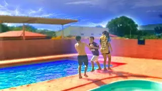 GIGANTE JOGOU A MENINA NA PISCINA