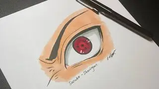 Drawing SASUKE&rsquo;S SHARINGAN in less than 60 seconds! #shorts