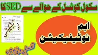 SED has issued important notification for school councils (bhatti education)