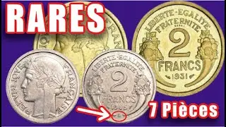 7 Pr&eacute;cieuses Pi&egrave;ces RARES de 2 FRANCS MORLON !