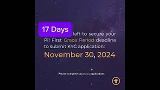 Friendly reminder, complete your kyc application 17 days left👈 #openmainnet #crypto #cryptocurrency