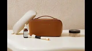 EACHY Large Opening Makeup Bag | Minimalist Cosmetic Organizer for Travel & Daily Use