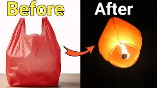 How To Make Hot Air Balloon Using Small Polythene Diwali Special😎