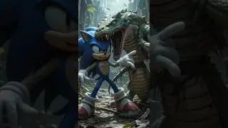 Sonic and the crocodile horror version #trending #AI #horror