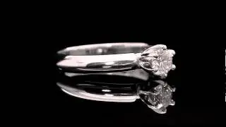 1/3 CT 6-Prong Solitaire Round Cut Diamond Engagement Ring in 14K White Gold