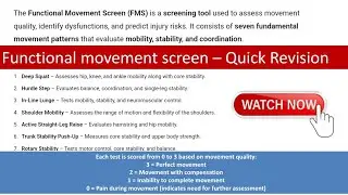 What is a Functional Movement Screen Test?Seven FMS Test explained Quickly - Easy to Understand