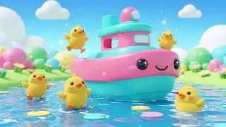 Toy Boat Goes on a River Trip with Ducks 🛶🦆 Fun Floating Adventure for Kids