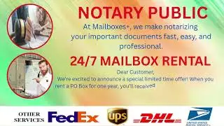 NOTARY SERVICE I 24 7 MAILBOX RENTAL I