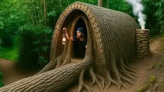 I Built a Hidden Forest Shelter From Scratch | Jungle Survival