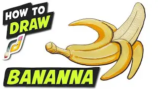 How to Draw BANANA Fruit - Easy beginner