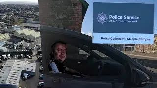 OFF DUTY PSNI OFFICER SEES CAMERA AND DRIVES OFF!!!! - PSNI Training Campus Steeple