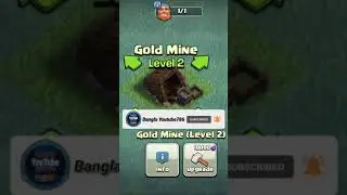 #shorts Upgrading Gold Mine 1 to Max in 18 Seconds | Clash of Clans | Bangla Youtube786