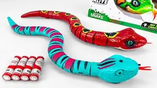 Unboxing RC Slithering Snake, Smart RC Robo Dog, RC GrassHopper, RC Chameleon Toy 2.4GHz