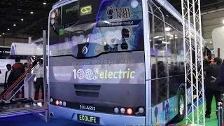 JBM Solaris Ecolife Zero Emission 100% Electric Bus at 2016 Auto Expo