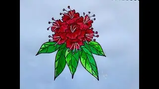 How to Draw Rhododendron Very Easy Acrylic Flower Painting