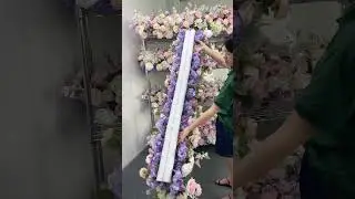 Purple Wedding Backdrop Floral Arrangement #flower #diywedding #backdrop #table #stage