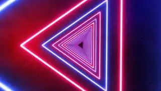 Triangle Neon Tunnel Glow Particles Background LOOP