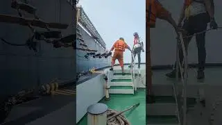 Pilot Boarding at sea in foggy weather. #vessel #shipping #merchantship #automobile #tugboat #ocean