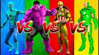 SUPERHERO COLOR DANCE CHALLENGE Blue Spiderman vs Hulk vs Yellow Captain America vs Green Iron Man
