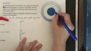 P1051: electric field of conducting shell around insulating sphere, graph (3/3)