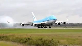 KLM Boeing 747-400 landing at Johan Adolf Pengel International airport