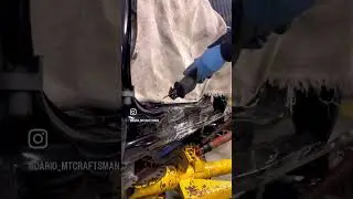 complete  sill repair in Audi from jig work, removal of damaged parts, welding of new ones