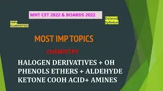 Most important topics for MHT CET Chemistry Part 3#mhtcet2022 #mhtcet