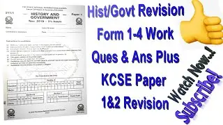 History & Government Full Exam (100 Marks) Paper 2 | KCSE Paper 1 Que & Ans| KCSE Hist & Govt