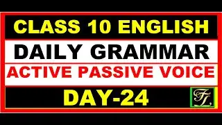 Active Passive Voice-1 | English Grammar | Class 10 BSE Odisha English Grammar | Day-24