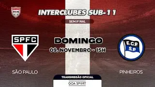 SUB-11/ S&Atilde;O PAULO X PINHEIROS - SEMIFINAL (JOGO DE VOLTA) | INTERCLUBES MENORES 2025