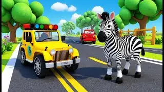Baby Zebra Learns the Road Rules 🦓🚦 | 3D Animated Nursery Rhyme for Kids