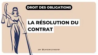 La r&eacute;solution du contrat : Droit des obligations CRFPA & L2 droit