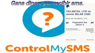 ControlMySms, gana 0.12 centavos de dolar a PayPal por cada sms recibido.